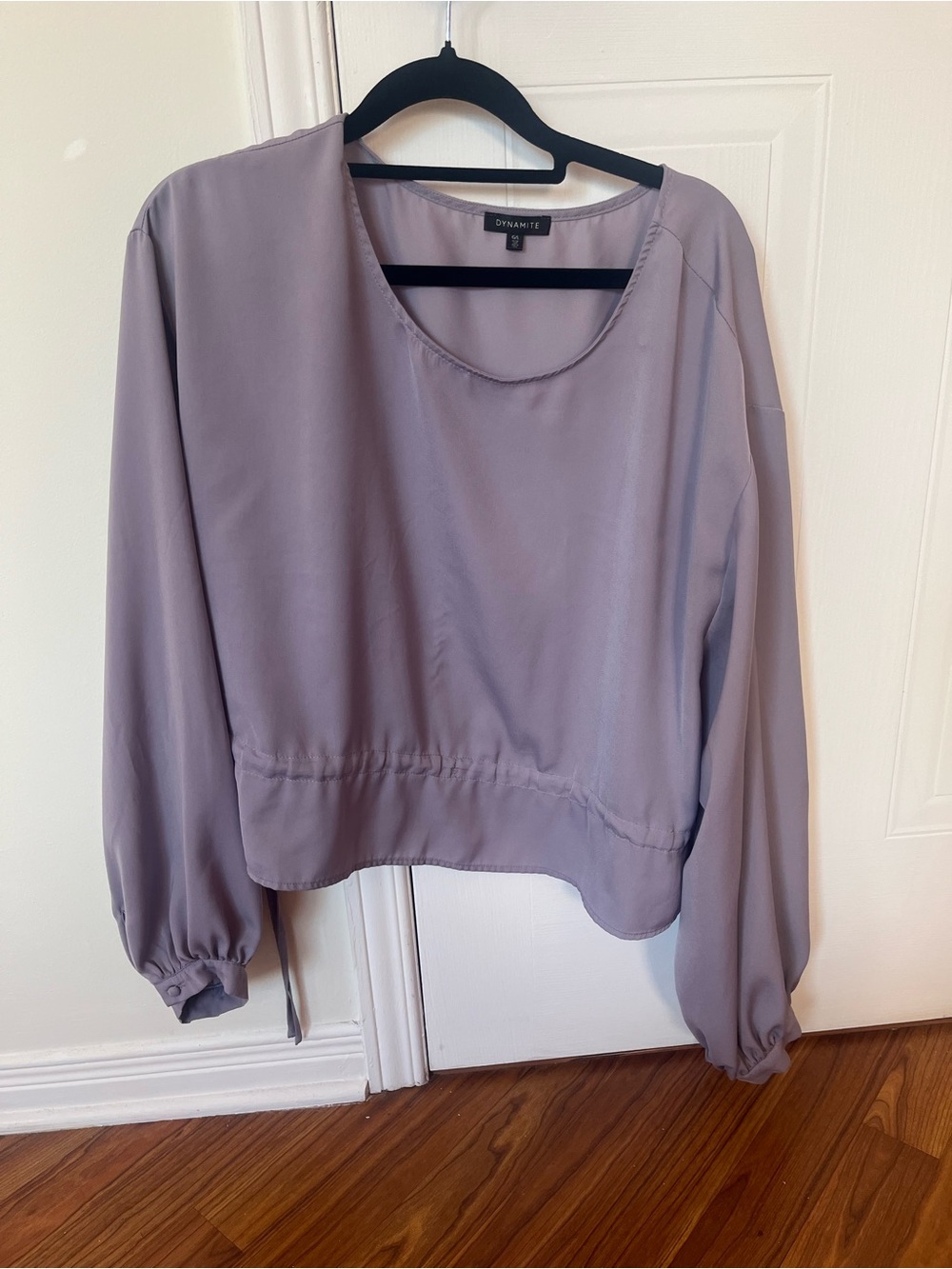 Dynamite Lilac Long-Sleeve Scoop Neck Blouse